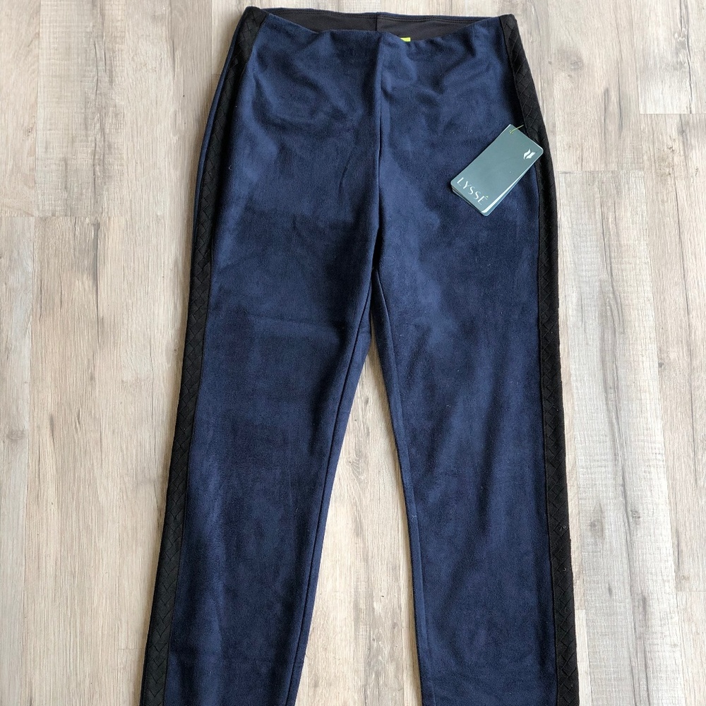 Lysse midnight blue leggings with braided sides